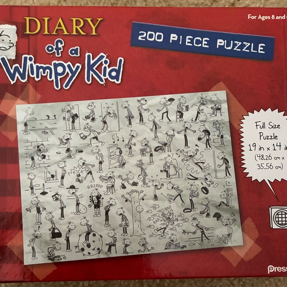 Diary of a Wimpy Kid 200 Piece Puzzle New in bag inside the box.